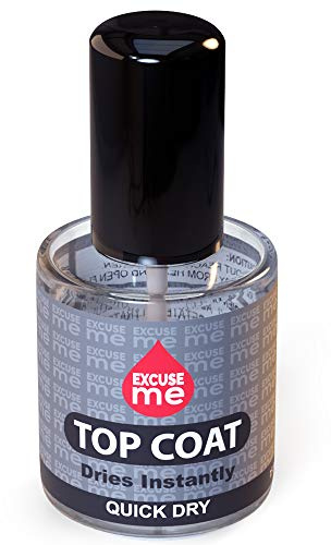 EXCUSE ME Quick Dry Fast Drying Super Shiny Nail Polish Top Coat 0.5 oz 15ml