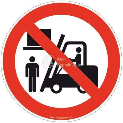 AUA SIGNALETIQUE - Panneau Interdiction de Passer sous la Charge - Ø 200 mm, Aluminium Dibond 3mm