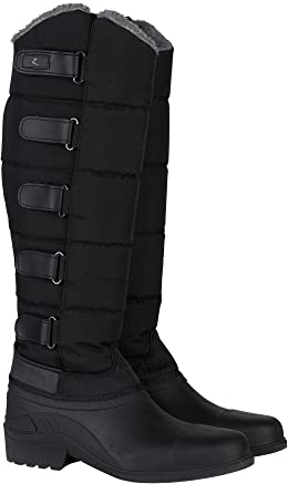 HORZE Damen Thermo Reitstiefel Utah, Winterreitstiefel gefüttert, Thermo Reitschuhe, Schwarz, 38