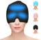 Hoseay Gorro Migraña Reutilizable Máscara Migraña de Gel Alivio Dolor Cabeza/Migraña Relief Cap Portátil Cómodo Antifaz Funda Frio Migraine Hat para Aliviar La Tensión/el Estrés/Ojos Hinchados,Negros
