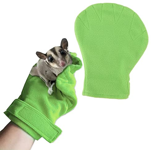 Gant de Liaison pour Planeur en Sucre, RéSistant aux Morsures pour Petits Animaux, Gant Apaisant, Gant de Couchage Apaisant pour Petits Animaux, Planeurs en Sucre, HéRissons, Rats, Hamsters (Vert)