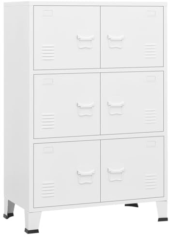 vidaXL Armadio Classificatore Industriale Bianco 75x40x115 cm Metallo