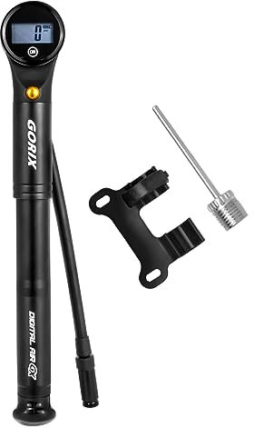 GORIX Bike Portable Pump, Bicycle Air Pump High Pressure 320pis with Digital Gauge Air Gauge Presta Schraeder (GX-MPE320)