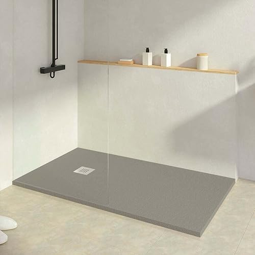KOES - Plato de Ducha de Resina Modelo INDO – 80x120 – Gris cuarzo RAL 7039