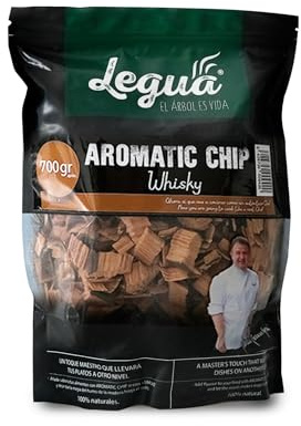 Legua virutas de whisky para ahumar