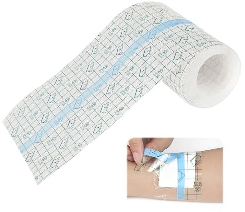 5m Benda Trasparente Impermeabile,Cerotti Elastici di Fissaggio,Pellicola Tatuaggi Traspirante,Bendaggio Antiallergico,Adatto alla pelle,Cerotti Elastici di Fissaggio per Doccia (10cm*5m)