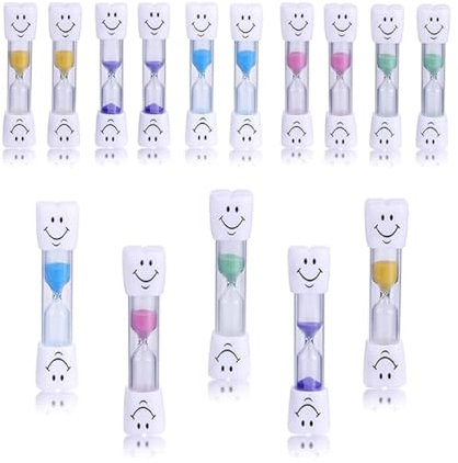 Yuiturt 10 Stück Kinder Sanduhren Set, 3 Minuten Timer für Zähneputzen, Smiley Sanduhr für Kinder, Bunte Sanduhren für Klassenzimmer, Zuhause und Büro, Praktische Countdown Uhr für Kids