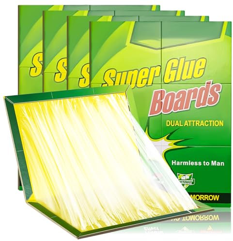 XDTIME Pest Sticky Pads Trap,Multi-Use Pest Trap Boards,12 Packs Pest Sticky Boards,Large Extra Strong Sticky Trap for Multiple Insects in Indoor Outdoor Home Kitchen Garden Garage