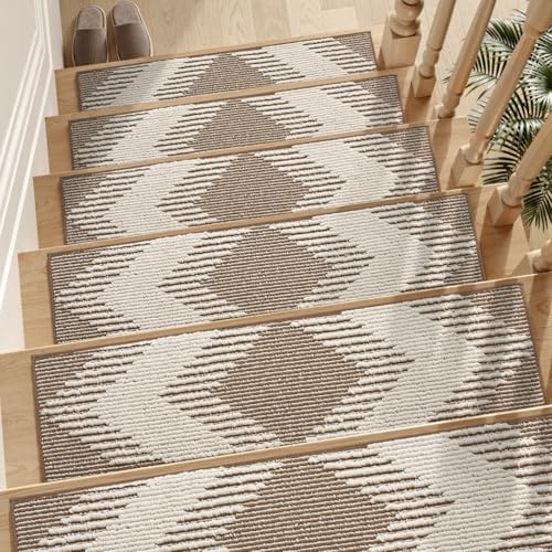 SIXHOME Autoadhesiva Antideslizante para Escaleras Interiores de 20 * 76cm 1 pcs Protectores de Madera Antideslizantes y absorbentes del Sonido con Respaldo Adhesivo marrón