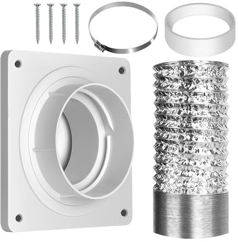Kit Di Ventilazione Per Asciugatrice Interna - Kit Connettore Di Montaggio A Parete Da 4 Pollici Con A Parete | Parti Di Connettore Per Rondella Di Scarico Ventilazione