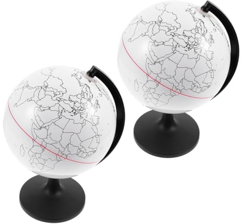 HEMOTON 2 pièces Globe Vierge à Peindre DIY Modèle Inachevé Globe Décoratif Éducatif pour Bricolage Lot