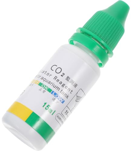 HINTRMENT Líquido Indicador de Co2 para Acuarios 15 Ml, Solución para Prueba de Calidad del Agua en Peceras, Kit de Prueba de Co2 para Plantas Acuáticas y Mantenimiento de Acuarios