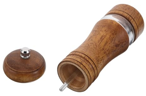 UTHCLO Moulin à Poivre Manuel 15 Cm en Bois avec Pot Transparent, Mouture Réglable Fine et Grossière, Broyeur Rechargeable Cuisine et Assaisonnement Précis