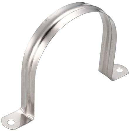 sourcing map 100mm (4) Rígida Tubería Correa, 2 Orificios Tubo Correas 304 Inoxidable Acero Tensión Tubo Clip Abrazadera 4 Piezas