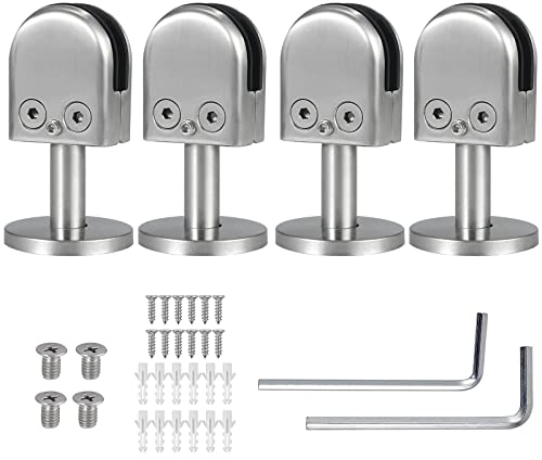 Proster 4 STÜCKE Edelstahl 304 Glasklemme M Größe Unterstützt 8-10 mm Dickes Glas mit 40mm Stützhalterung für Bodenmontage Bodenmontage Treppengeländer Balustradengeländer