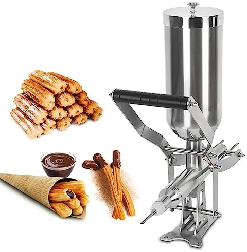 Churro Maker Machine de remplissage manuel en acier inoxydable pour donuts et fruits 4,5 l