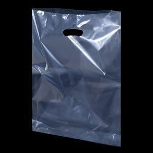 Clear Plastic Carrier Bags 54cm x 46cm + 7cm- (1 BOX - 100 BAGS)