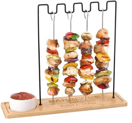 Soporte Kebab para parrilla – Soporte para pinchos para parrilla | Soporte de Kebab de cocina, Pinchos colgantes portátiles para, Soporte de pinchos de barbacoa de acero inoxidable
