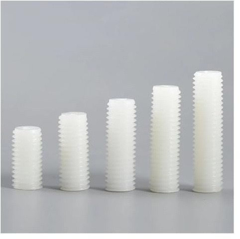 KSeSii Vite Senza Testa in Nylon Fissaggio in plastica Bianca Metri for Macchina a Filo Superiore Bullone a Intaglio metrico a Testa Piatta M3/M4/M5/M6/M8/10/M12(10mm,M4 100pcs)
