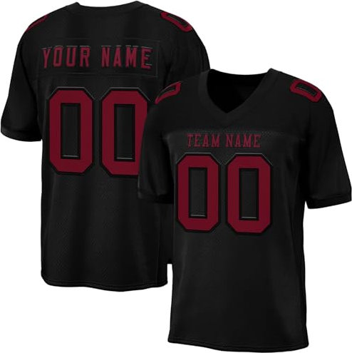 Personalisiert American Football Trikot Custom Football Jersey Men Women Youth Herren Personalized Sporthemden Stitched/Printed Team Name & Number Sports Uniform Schwarz
