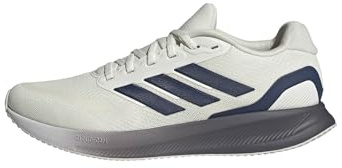 adidas Herren Runfalcon 5 Running Shoes, Off White/Dark Blue/Dash Grey, 44 EU