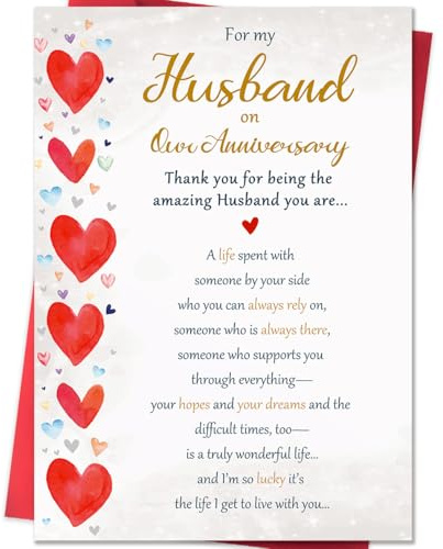 Beixian Romantic Anniversary Card for Husband, Funny Anniversary Card Gifts from Wife, Sweet Wedding Day Gifts for Husband
