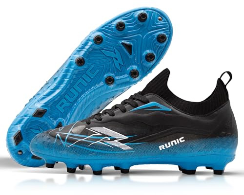 RUNIC Men’s Soccer Cleats – Lightweight Speed & Grip – Ankle Sock for Control, Comfort & Stability on All Pitches