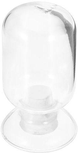 BAZEITFLOW Botella de Vidrio Transparente para Cerillas Soporte para Fósforos Elegante con Diseño Tipo Campana Decoración Clásica para Bodas y Hogar Frasco Tapa Duradero y Fácil de Limpiar