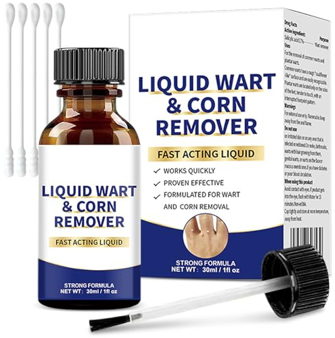 Quita Verrugas,Verrugas Quitar,Tratamiento Suave de Eliminar Verrugas,Pediculadas y Comunes,la Mayoría de las Partes del Cuerpo,Fácil de Usar,Acción Rápida y Sin Irritación - 30 ml(1pcs-26ml)