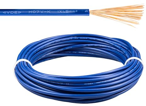 URCIANOW 1.5mm Flexible Single Core Cable 10M H07V-K Blue
