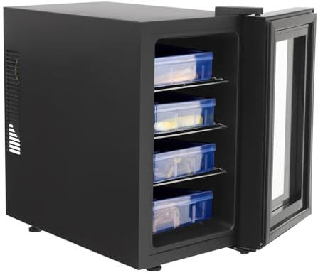 Incubadora de reptiles, 23 L, 55 W, temperatura 50-104 °F ± 3 °C, 3 estantes metálicos extraíbles, pantalla LED, cristal de doble capa 220°, apertura de puerta de 32 dB, silencioso, para tortugas
