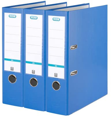 Elba Ordner A4, smart Pro, 8 cm breit, Kunststoff außen, blau, 3 Stück