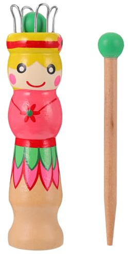 EXCEART French Knitter Knitting Spool Wood Knitting Tool Wood Yarn Knitting Doll Maker Carfts Wooden Knitter with Needle