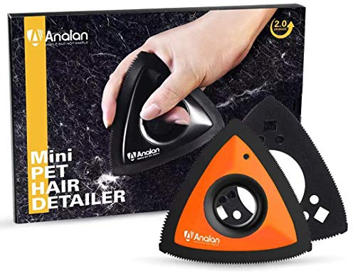 ANALAN Spazzola peli Gatto la rimozione dei peli degli Animali Domestici, Mini depilatore per Cani e Gatti, Spazzola per Auto, tappeti, Peluche, divani e mobili（con Lama di Ricambio）