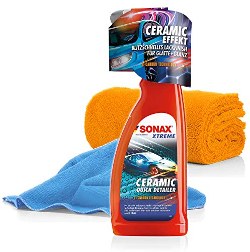 detailmate SONAX Xtreme Ceramic Quick Detailer Trockenreiniger Set für Coating Keramik Versiegelung für Autos + 2X Mikrofasertuch
