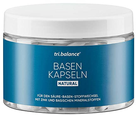 tri.balance Basenkapseln Natural 160 Kapseln - 1er Pack I Mit Zink zur Entsäuerung I Für den Säure-Basen-Stoffwechsel I vegan