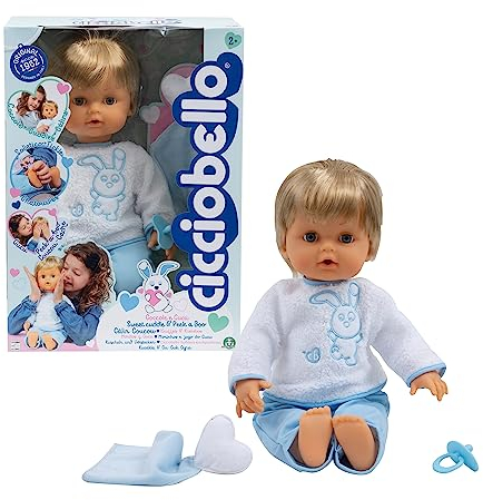 Cicciobello, Câlin Kuckuckspuppe, 42 cm, weicher Körper, zum Kuscheln, Kitzeln und Kuckuckspielzeug, 1 Schnuller und 1 Kuscheltier, Spielzeug für Kinder ab 2 Jahren, CCB99