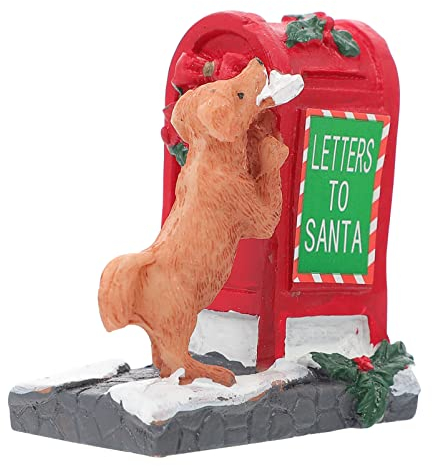 Kisangel Weihnachtspostfach Statue Weihnachtspostfach Figur Briefe an Den Weihnachtsmann Figur Weihnachtsdorf Sammlung Dorf Sammlung: Brief