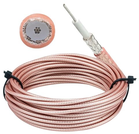 urcianow Câble Coaxial RG316/U 6m- Faible Perte 50 Ohms, Flexible et Léger - Compatible Antenne, Satellite, CCTV, Radio | Résistance à la Chaleur (-40°C à +165°C)