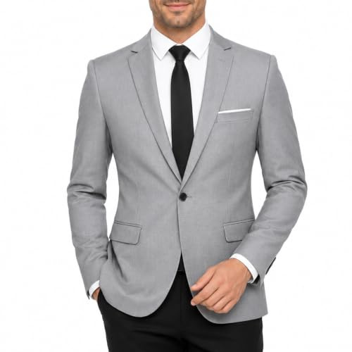 Allthemen Blazer da Uomo Slim Fit Formale Giacca da Abito One Button Monopetto Casual Tuxedo Suit Giacche Smart Blazer