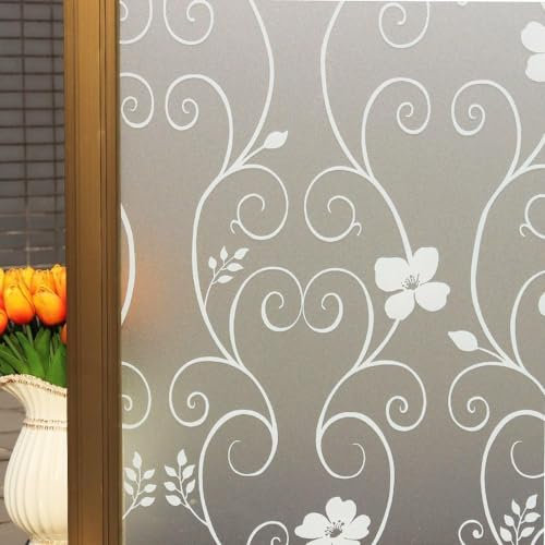 DUOFIRE Pellicola Per Finestre Vetri Pellicola Privacy Pellicola Decorativa Pellicola Anti-UV DP014W (30cm X 120cm)