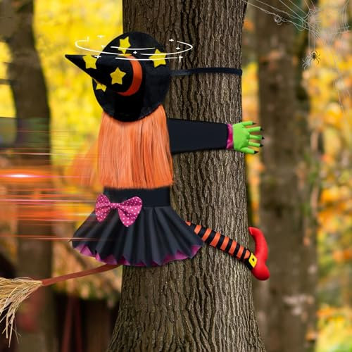 MWZEAUL Decoracion Halloween Exterior, 95cm Grande Brujas Halloween Decoracion, Colgantes de Fantasmas Adornos de Halloween Decoracion Exterior per Casa Jardin Ventanas Puerta