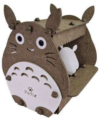 Katzenhaus Indoor große Katzen Katzenhöhle XXL 50×45×44 (cm) Katzen Haus höhle zum Schlafen, Spielen und Verstecken, Katzen schlafplatz Petix (Haze) (Braun, XXL)