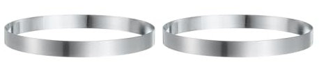 QUARKZMAN 2Pz Anello per Dolci Rotondo 19cm x 2cm Acciaio Inossidabile Senza Saldature per Dolci Specchio Rivestito per Cottura Dolci frittella Inglesi per la Preparazione di Crumpet