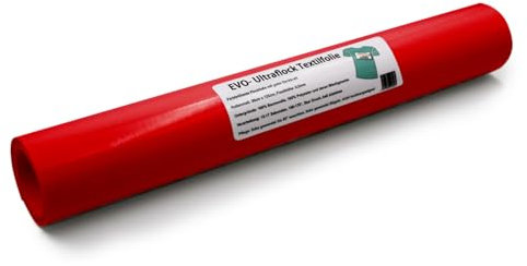 Finest Folia Evo Ultraflock – Pellicola flock per plotter, 33 colori, formato A4 (30×20 cm), per tessuti, magliette e accessori (006 Rosso, Rotolo 30cm x 125cm)