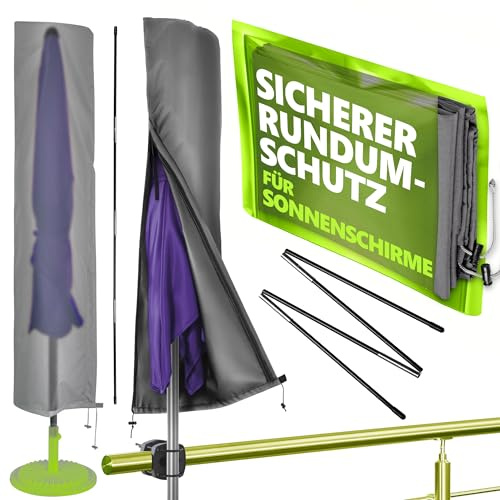 4smile Sonnenschirm Schutzhülle für Schirm Ø 3 m / 2,5 m x 1,5 m, Anthrazit
