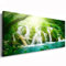 Julia-Art Leinwandbilder - Wasserfall Wald Grün Panorama - 80 mal 30 cm Leinwand auf Rahmen - sofort aufhängbar Wandbild XXL - Kunstdrucke QN145-2