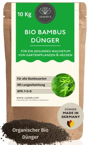Bambus Dünger langzeit 10 Kg - 100% Langzeitdünger - Bambusdünger Granulat mit Eisen - Spezialdünger - Pflanzen-Dünger für Gartenbambus & Hecken - Bambus düngen im Freiland - Dünger Bambus