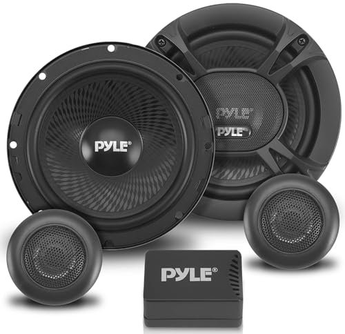 Pyle 2-Way Car Stereo Speaker System - 360W 6.5 Inch Universal Pro Audio Car Speaker OEM Quick Replacement Component Speaker Vehicle Door/Side Panel Mount Compatible w/Crossover Network PL6150BK