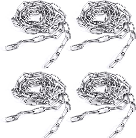 hannger Kette Edelstahl, 1m 3mm Starke Metall Hänge Sicherheit Rundgliederketten, Korrosionsschutz & Rostbeständiger Edelstahl Ketten für Diebstahlschutz, Hundekette, Dekorativ, Schaukelkette